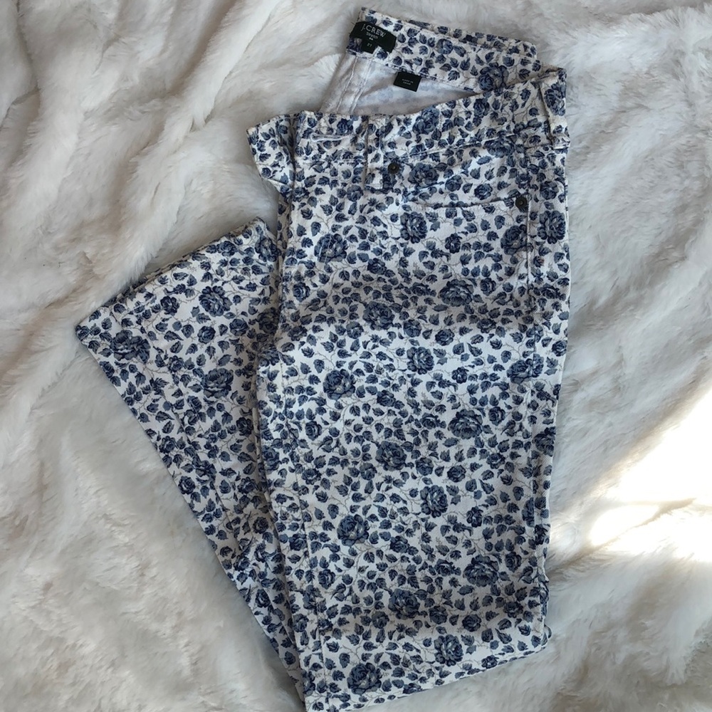 J.Crew Toothpick Floral Jean